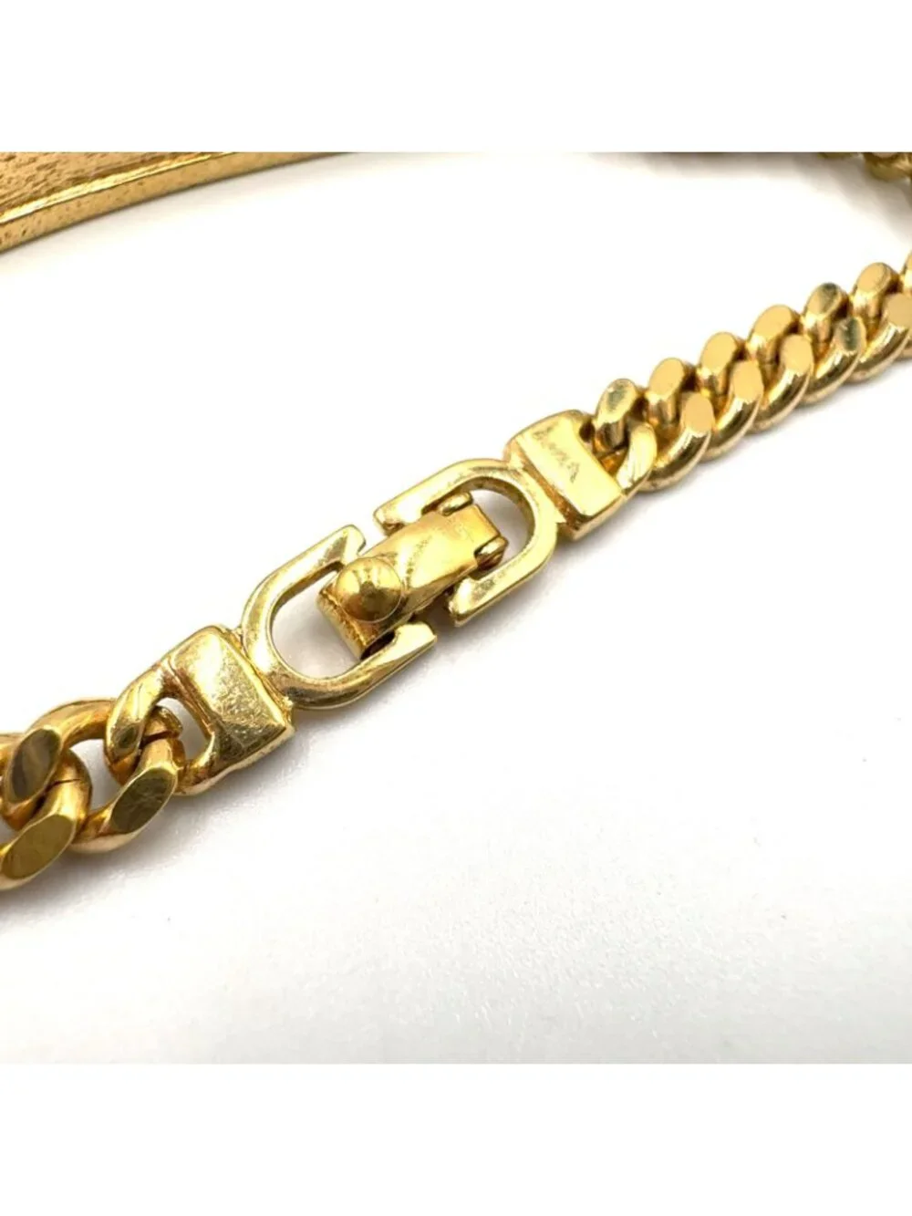 Dior Logo Plate Metal Gold Plated Silver Bracelet